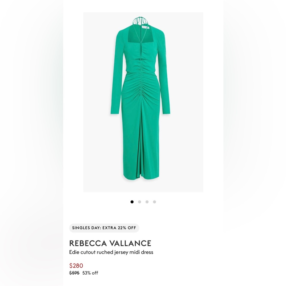 Rebecca Vallance Ruched Midi Dress